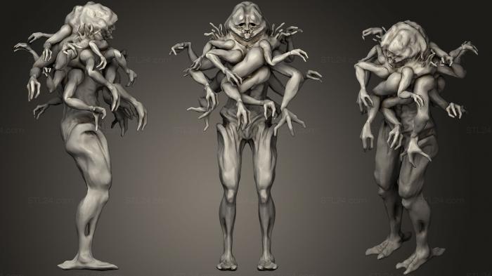 Figurines heroes, monsters and demons (Monster sketch, STKM_0983) 3D models for cnc